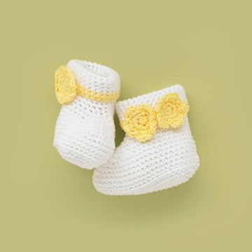 Paintbox Yarns Fledgling Floral Bootees (Free)