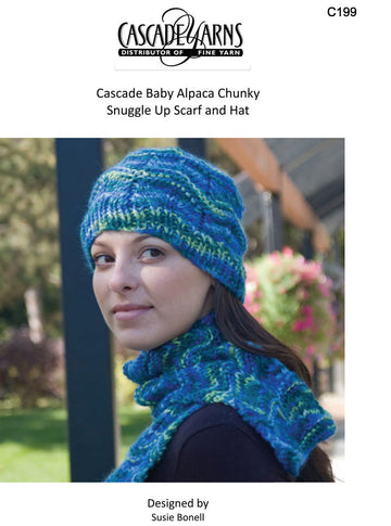 Snuggle Up Hat & Scarf in Cascade Baby Alpaca Chunky - C199 - Free PDF
