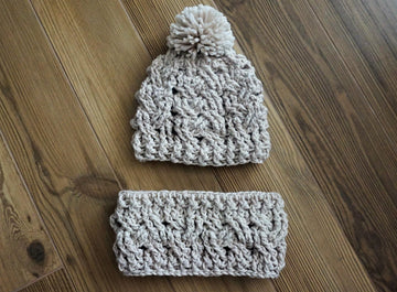 Winter Woven Crochet Hat and Cowl Pattern
