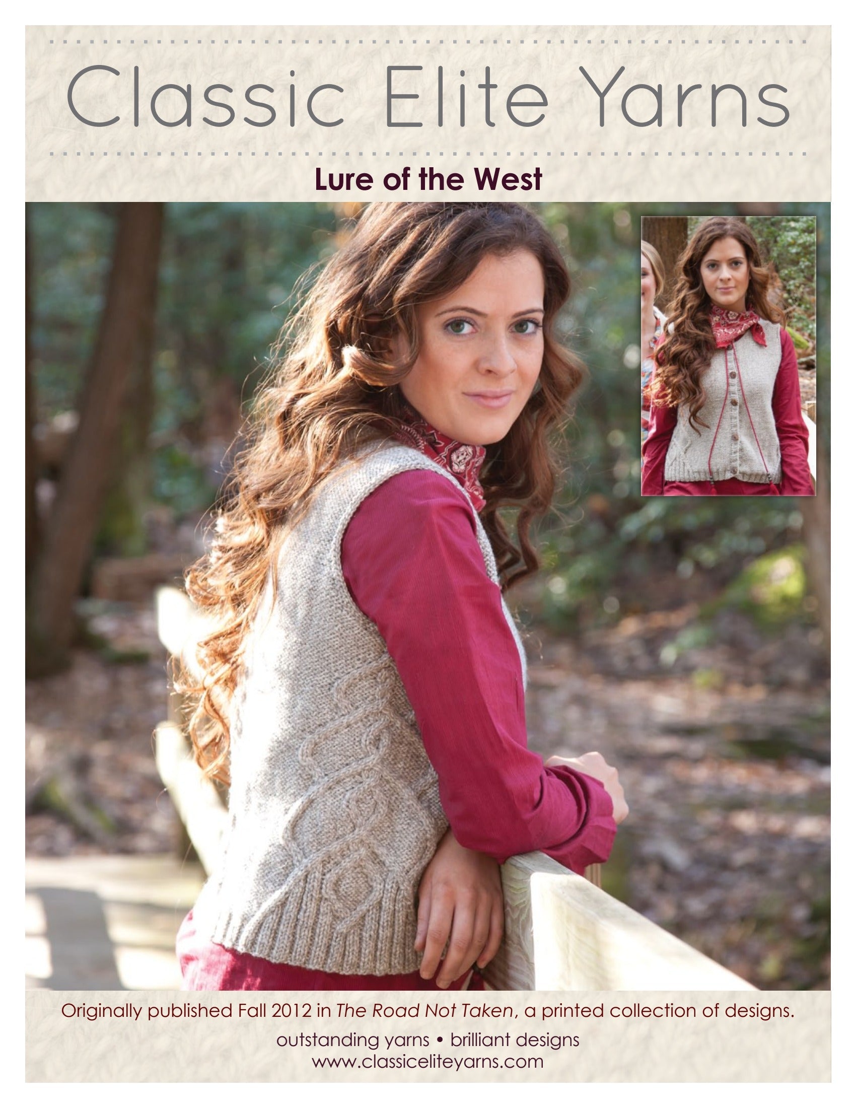 Classic Elite Yarns Lure of the West Vest Knitting Pattern