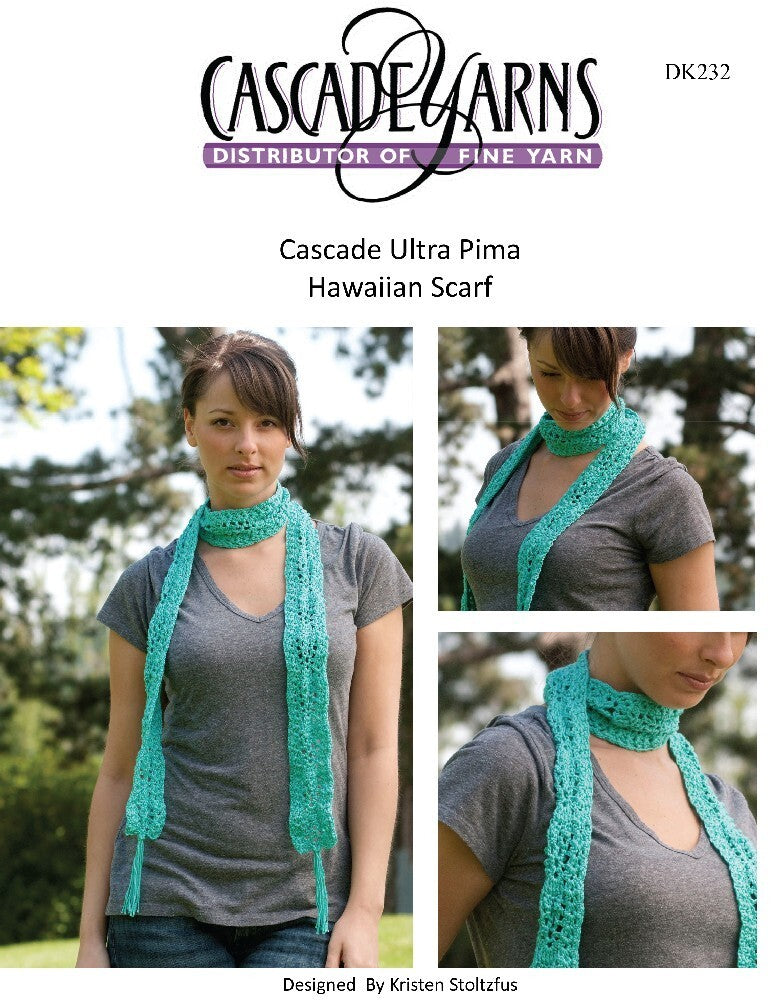 Hawaiin Scarf in Cascade Ultra Pima - DK232 - Free PDF