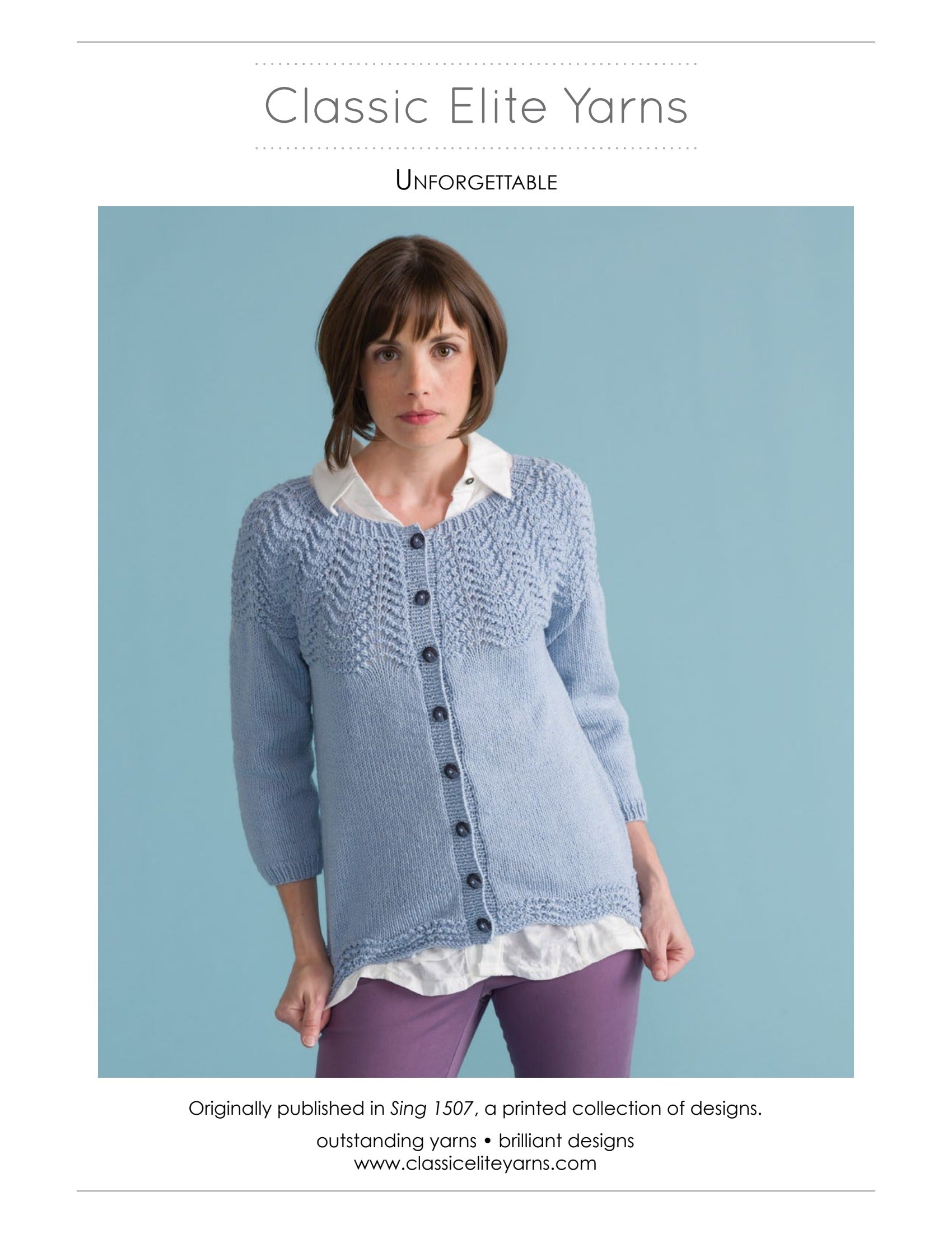 Classic Elite Yarns Unforgettable Cardigan Knitting Pattern