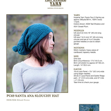 Imperial Yarn Santa Ana Slouchy Hat Knitting Pattern