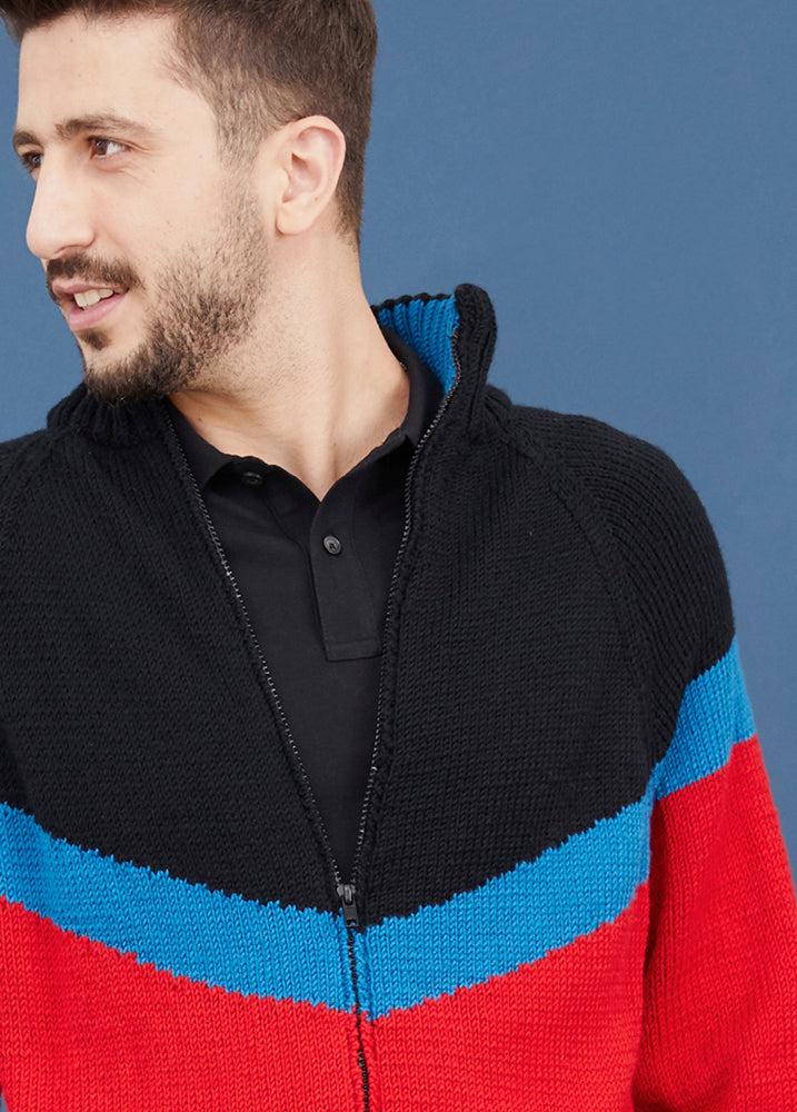 Debbie Bliss Chevron Zipped Jacket Knitting Pattern