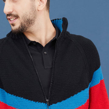 Debbie Bliss Chevron Zipped Jacket Knitting Pattern