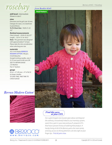 Berroco Rosebay Cardigan Knitting Pattern