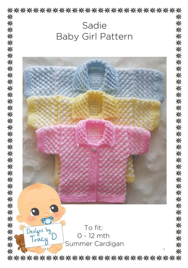 Sadie Baby cardigan with short sleeves 3 sizes 0-12mths