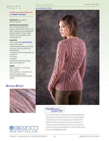 Berroco Mori Jumper Knitting Pattern