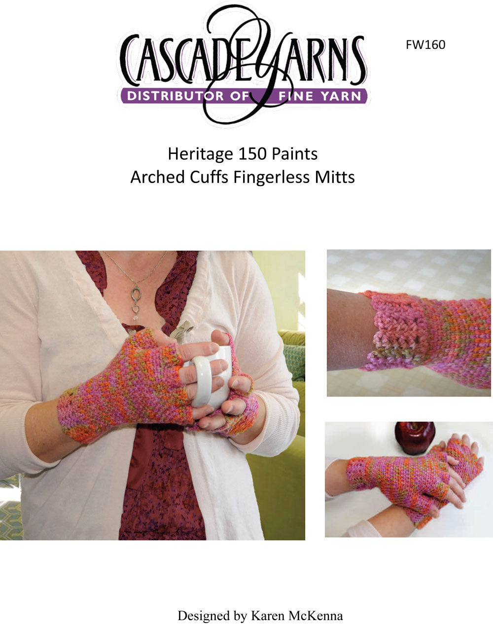 Arched Cuff Mitts Mittens Crochet Pattern