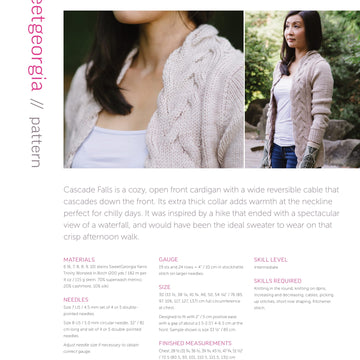 SweetGeorgia Cascade Falls Cardigan Knitting Pattern
