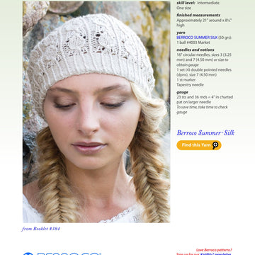 Berroco Semillon Hat Knitting Pattern