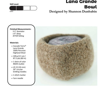 Lana Grande Bowl Decoration Knitting Pattern