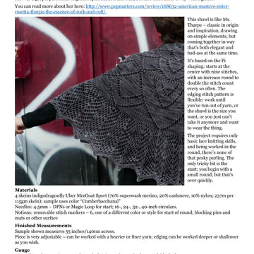 Kate Atherley Rosetta Tharpe Wrap Knitting Pattern