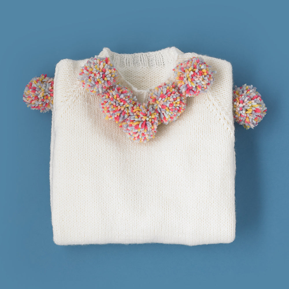 Paintbox Yarns Jingle Pom Jumper Knitting Pattern