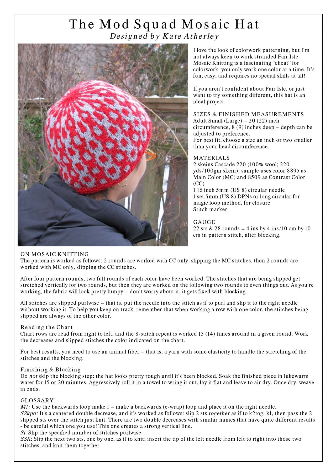 Kate Atherley Mod Squad Mosaic Hat PDF