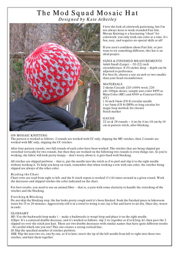Kate Atherley Mod Squad Mosaic Hat Knitting Pattern