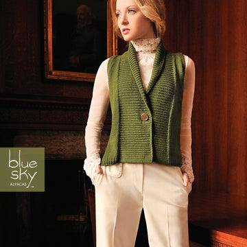 Blue Sky Fibers Shawl Collar Vest Knitting Pattern