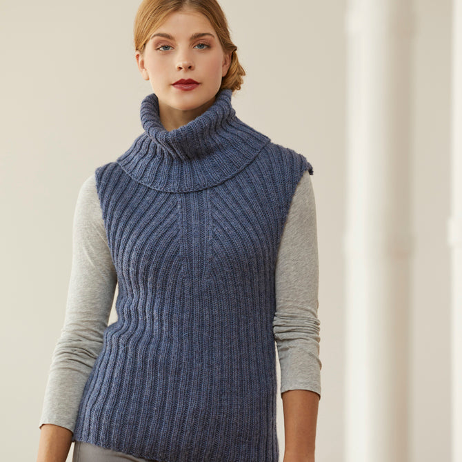 Tahki Yarns Margeret Cowl Vest Knitting Pattern
