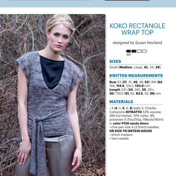 Stacy Charles Fine Yarns Koko Rectangle Wrap Top Knitting