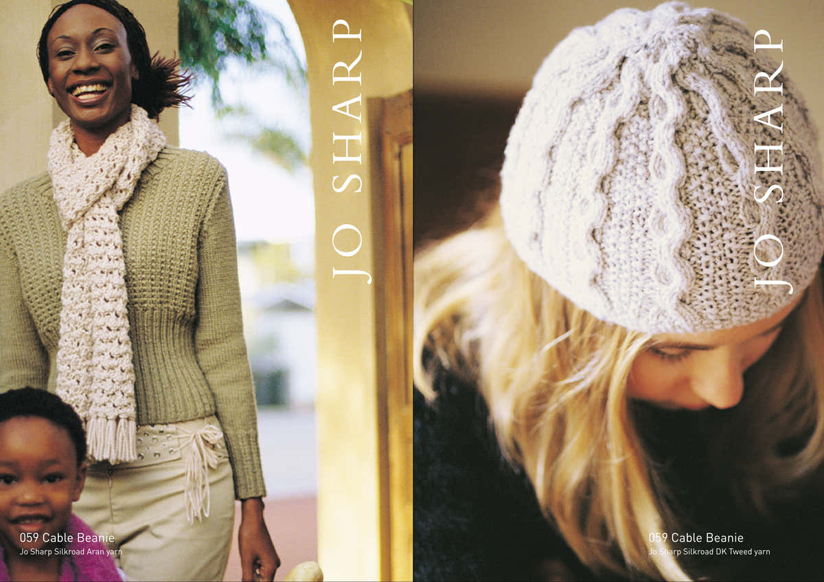 Jo Sharp Cable Beanie Hat Knitting Pattern