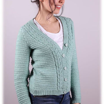 Womens Cardigan in Plymouth Yarn Cashmere De Cotone - 3011 - PDF