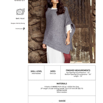 AMANO Pampa Poncho Cape Knitting Pattern