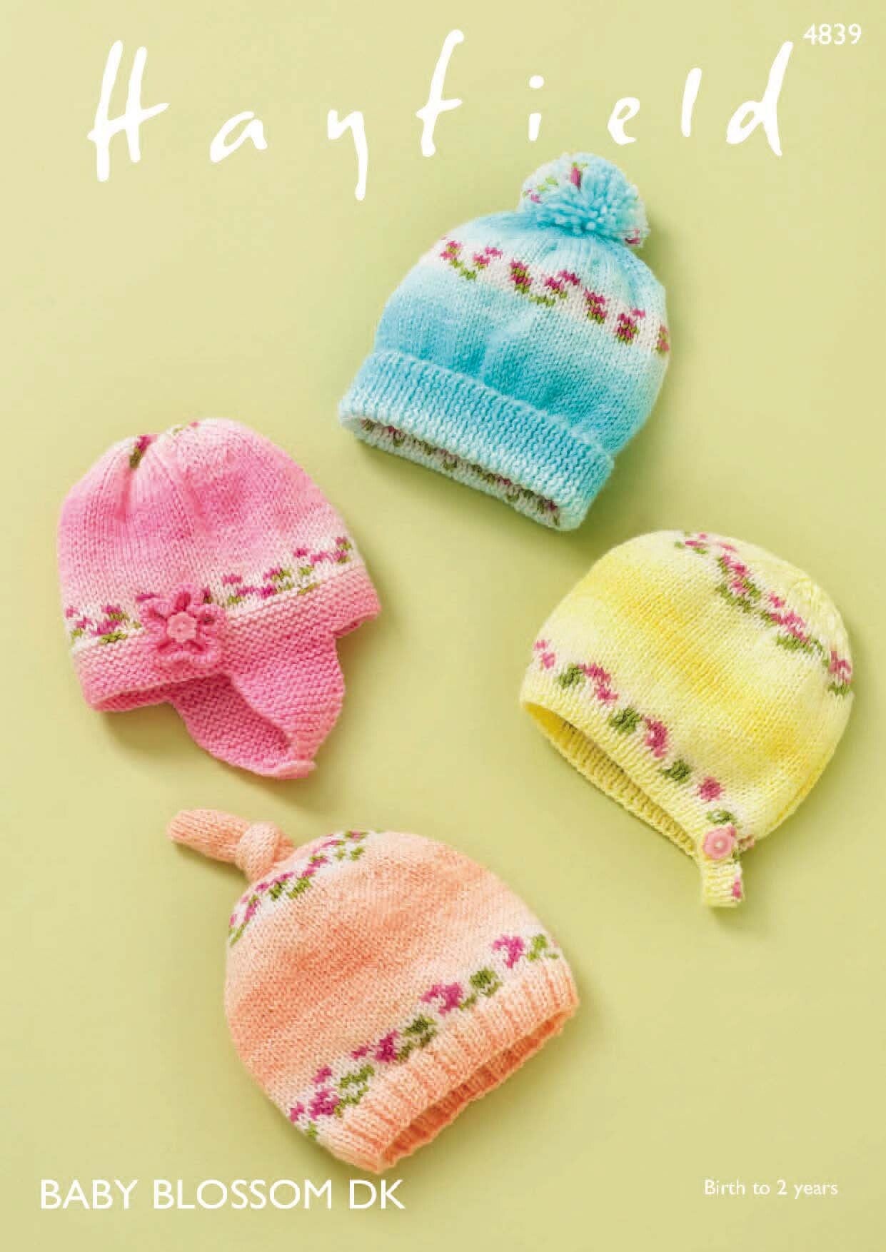 Hayfield Baby Hats Knitting Pattern