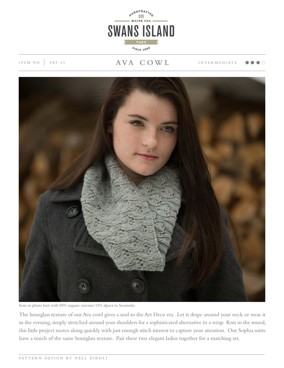 Swans Island Ava Cowl Knitting Pattern