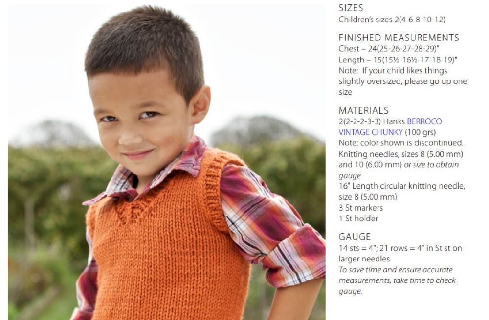 Denny Vest Jumper Knitting Pattern