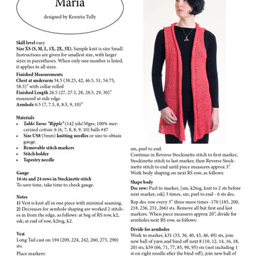 Wildflowerknits Maria Vest Knitting Pattern