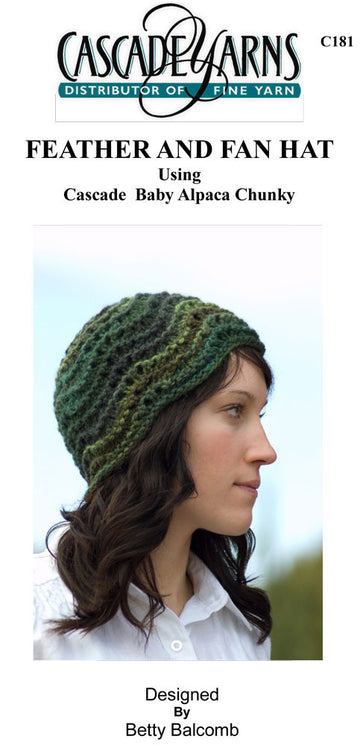 Feather and Fan Hat in Cascade Baby Alpaca Chunky - C181 - Free PDF