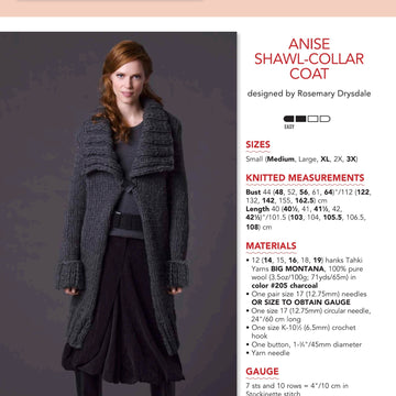 Tahki Yarns Anise Shawl-Collar Coat PDF