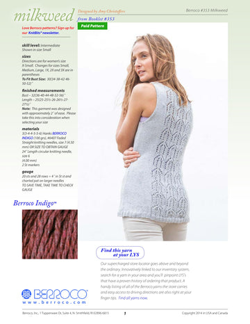 Berroco Milkweed Jumper Knitting Pattern