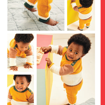 Sirdar Baby Colour Block Top & Trousers Knitting Pattern