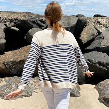 Coastal Striped Cardigan in Lion Brand 24/7 Cotton - M22141 TC PDF