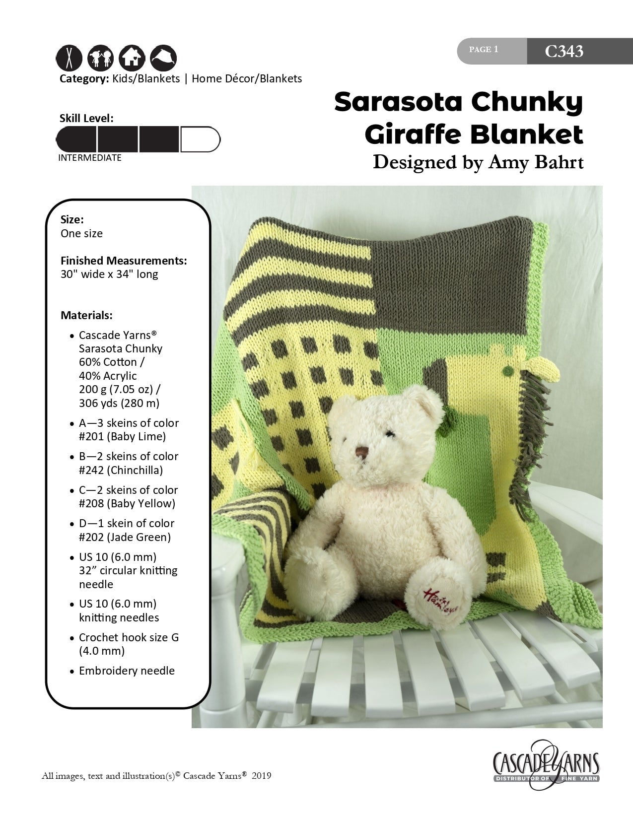 Giraffe Blanket Knitting Pattern