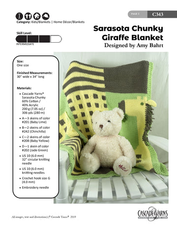 Giraffe Blanket Knitting Pattern