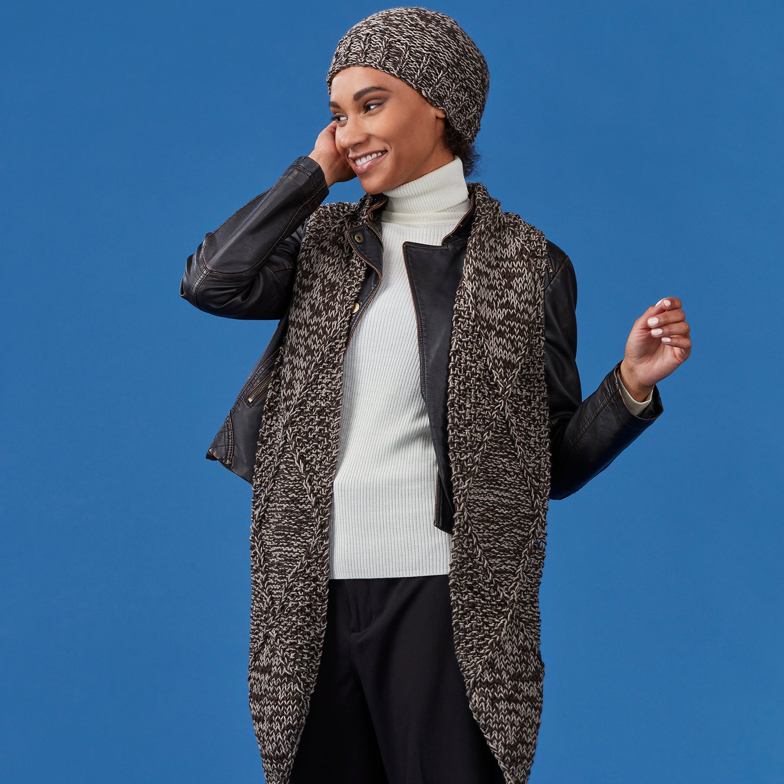 Tahki Yarns Hazelton Scarf & Hat Knitting Pattern