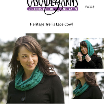Cascade Yarns FW Heritage Trellis Lace Cowl Knitting Pattern