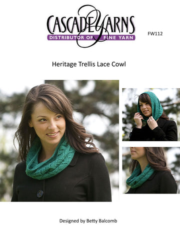 Cascade Yarns FW Heritage Trellis Lace Cowl Knitting Pattern