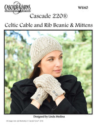 Cascade Yarns W Celtic Cable and Rib Beanie & Mitten Pattern