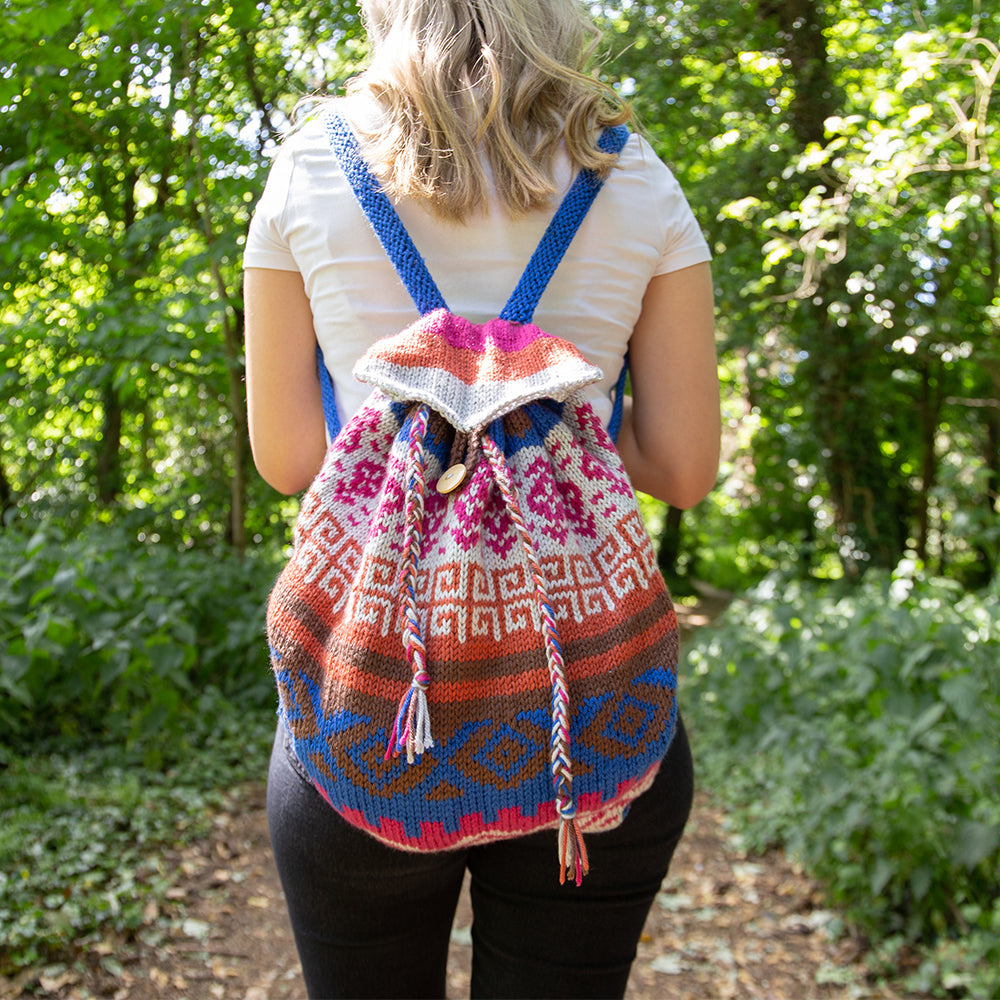 Deramores Aztec Backpack Bag Knitting Pattern