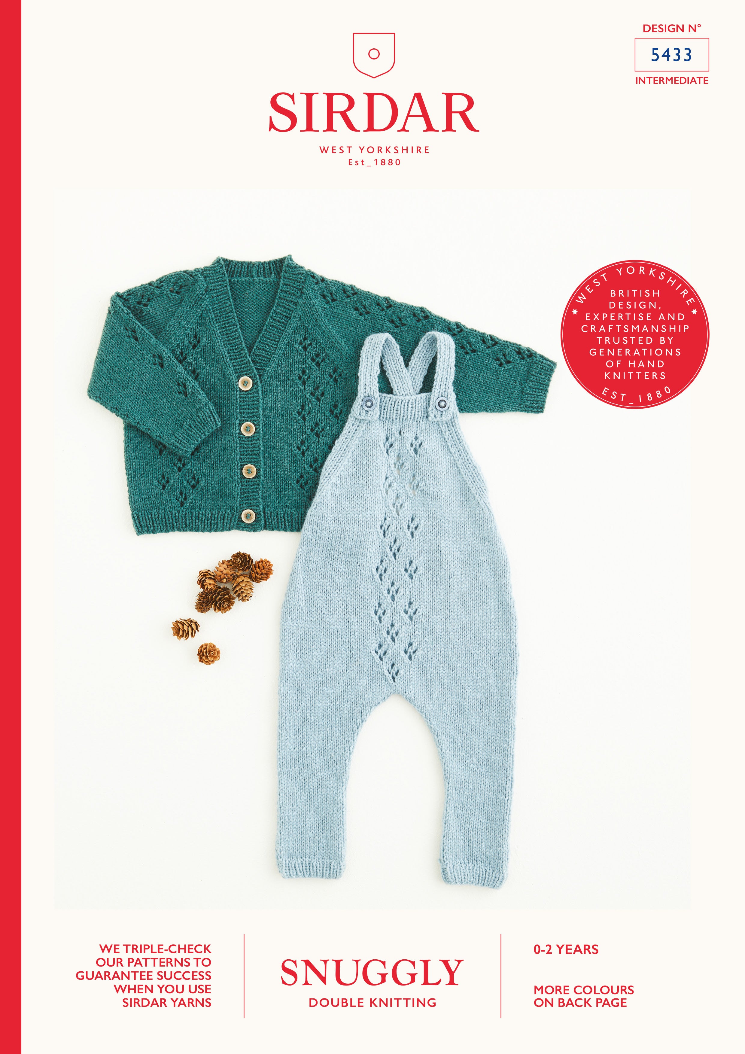 Sirdar Paw Print Cardigan & Dungarees Knitting Pattern