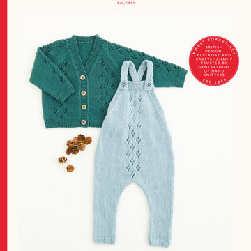 Sirdar Paw Print Cardigan & Dungarees Knitting Pattern