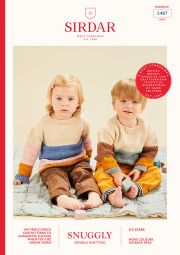 Sirdar 5487 Baby Colour Block Sweater PDF