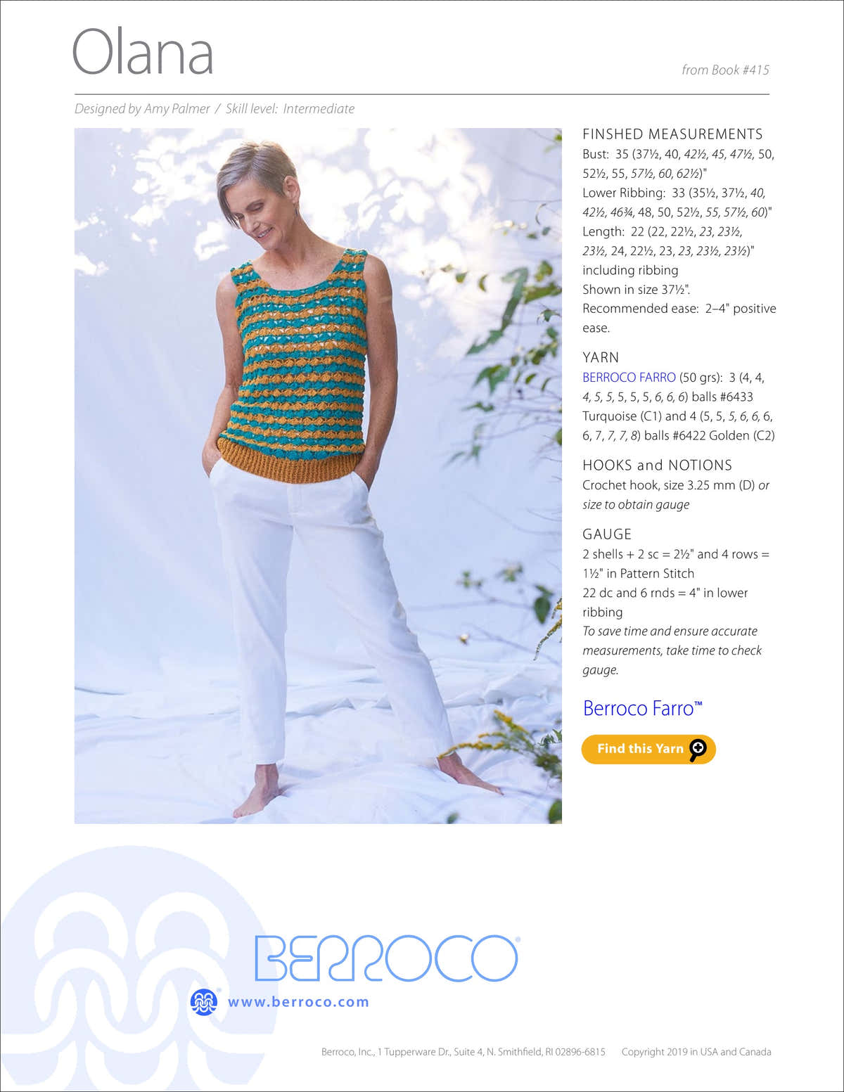 Berroco Olana Jumper Crochet Pattern