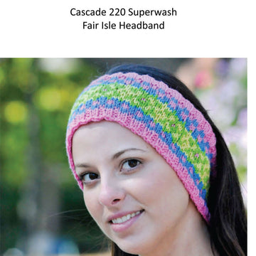 Fair Isle Headband in Cascade 220 Superwash - W296 - Free PDF
