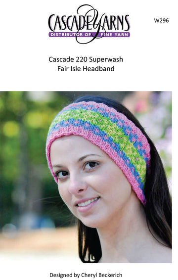 Fair Isle Headband in Cascade 220 Superwash - W296 - Free PDF
