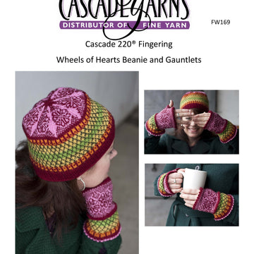 Cascade Yarns FW Fingering Wheel of Hearts Beanie Knitting