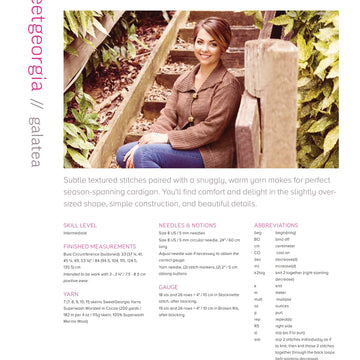 SweetGeorgia Galatea Cardigan Knitting Pattern
